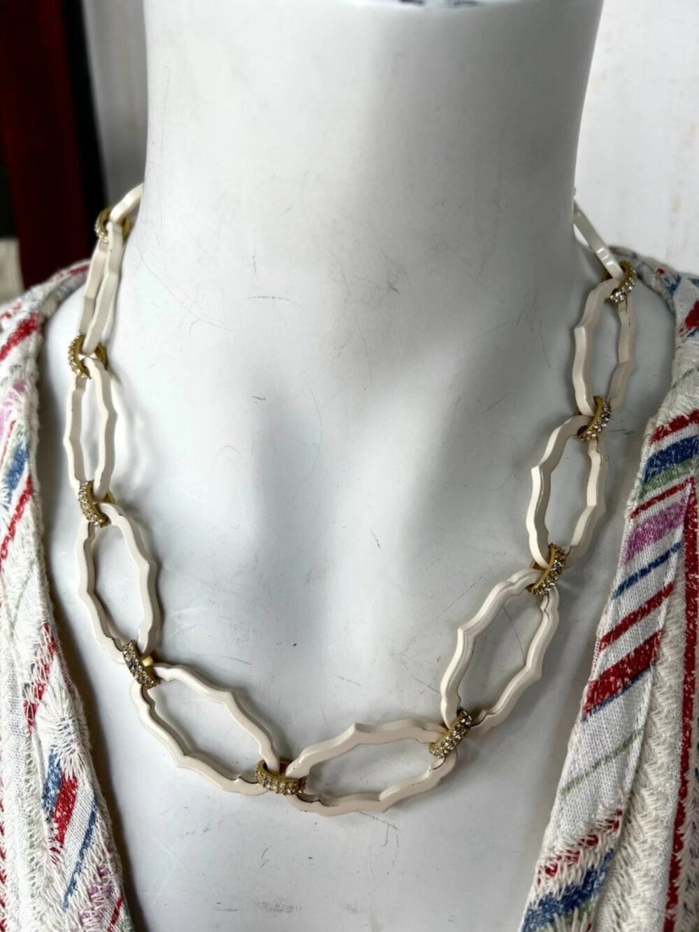 Spartina 449 Ivory Link Crystal Pave Spacer Necklace